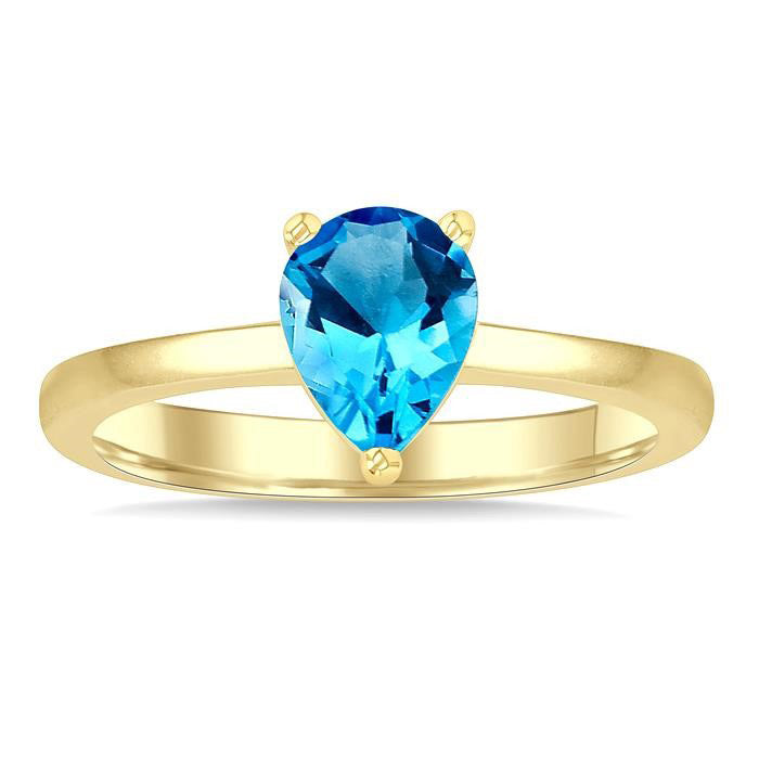 Pear Shape Gemstone Solitaire Ring