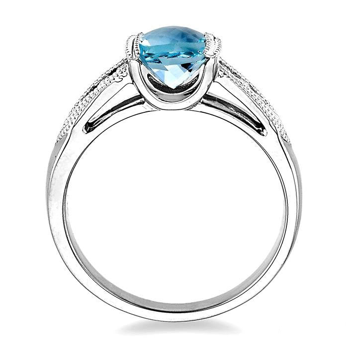 Oval Shape Gemstone & Diamond Ring