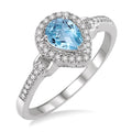 Pear Shape Gemstone & Diamond Ring