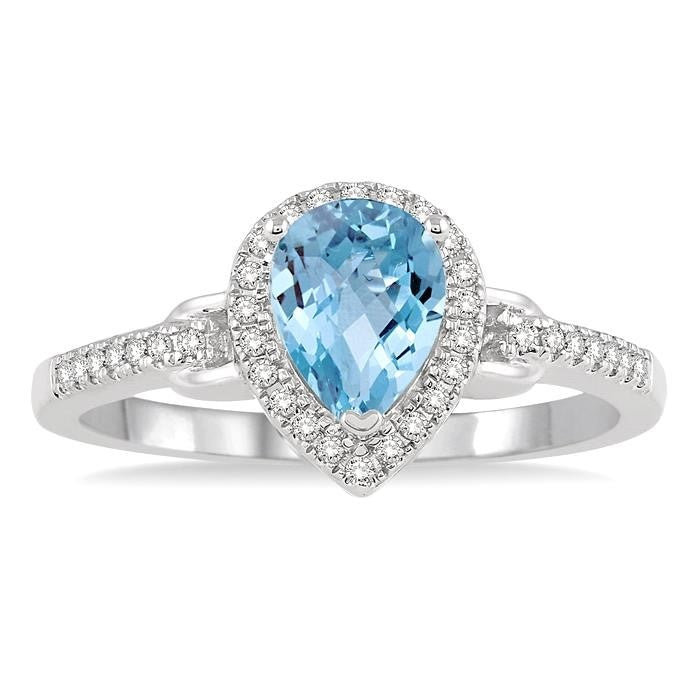 Pear Shape Gemstone & Diamond Ring