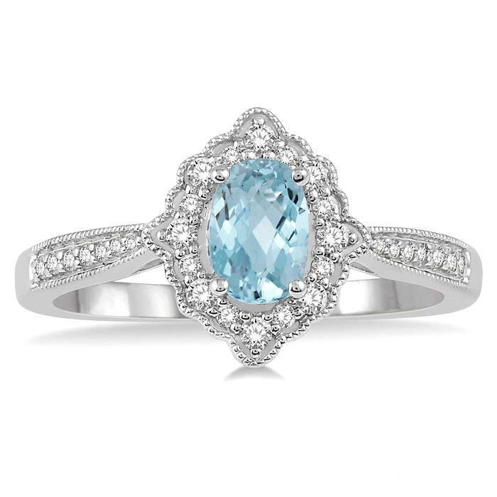 Oval Shape Gemstone & Diamond Ring