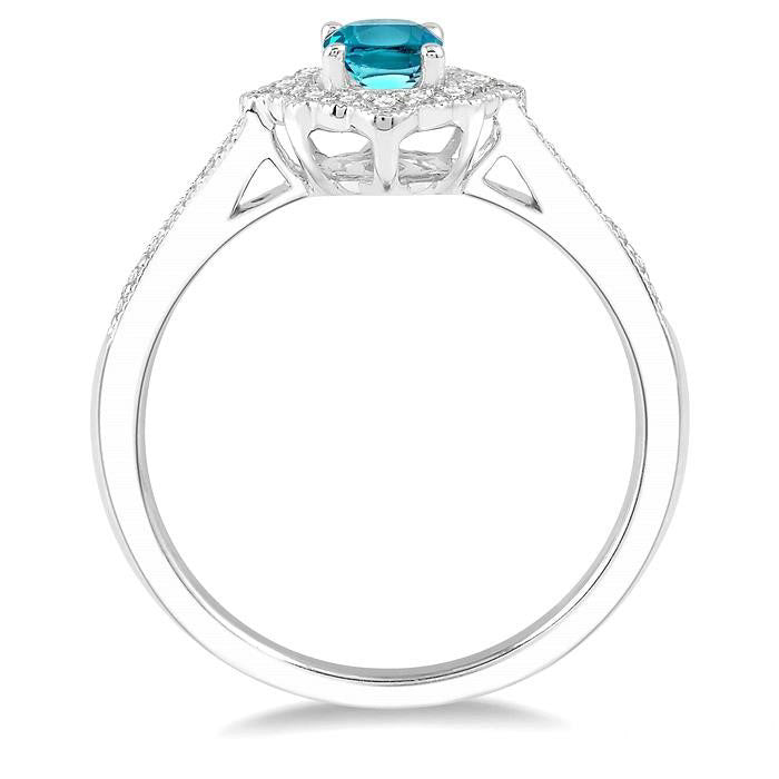 Oval Shape Gemstone & Diamond Ring