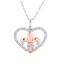 Diamond Lis Royale Fleur de Lis Heart Pendant