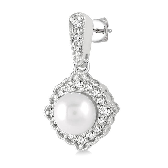 Pearl & Diamond Earrings