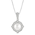 Raven Pearl & Halo Diamond Pendant
