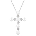 Cross Pearl & Diamond Fashion Pendant