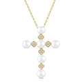 Cross Pearl & Diamond Fashion Pendant
