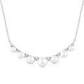 3.5 MM-5 MM Cultured Pearl and 1/6 Ctw Round Cut Diamond Smile Necklace in 10K White Gold