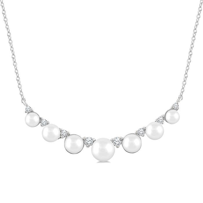 Pearl & Diamond Smile Necklace