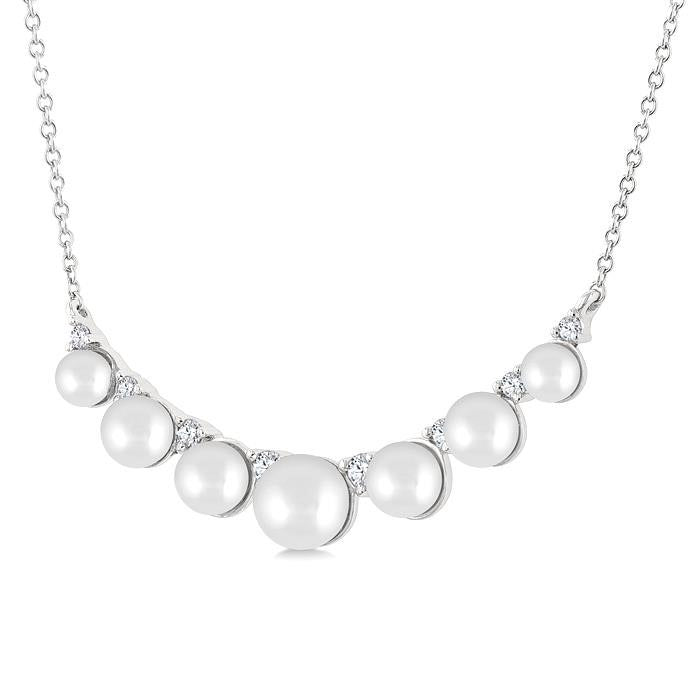 Pearl & Diamond Smile Necklace