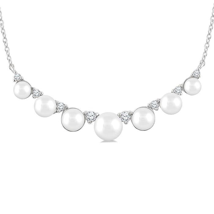 Pearl & Diamond Smile Necklace