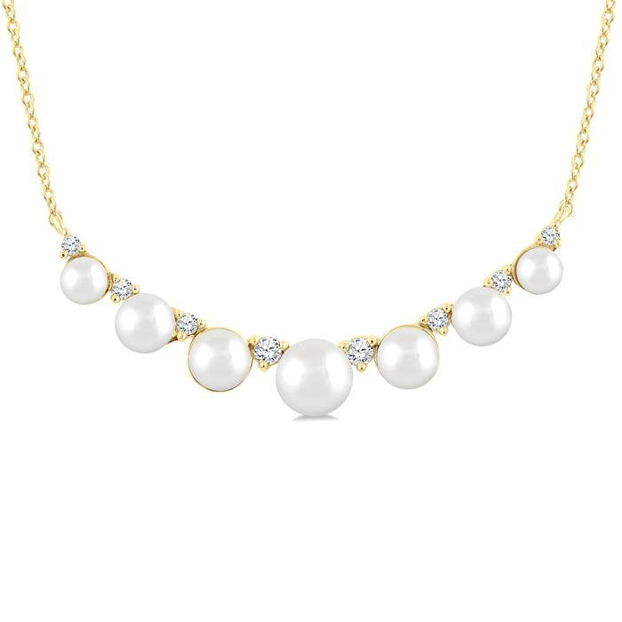 Pearl & Diamond Smile Necklace