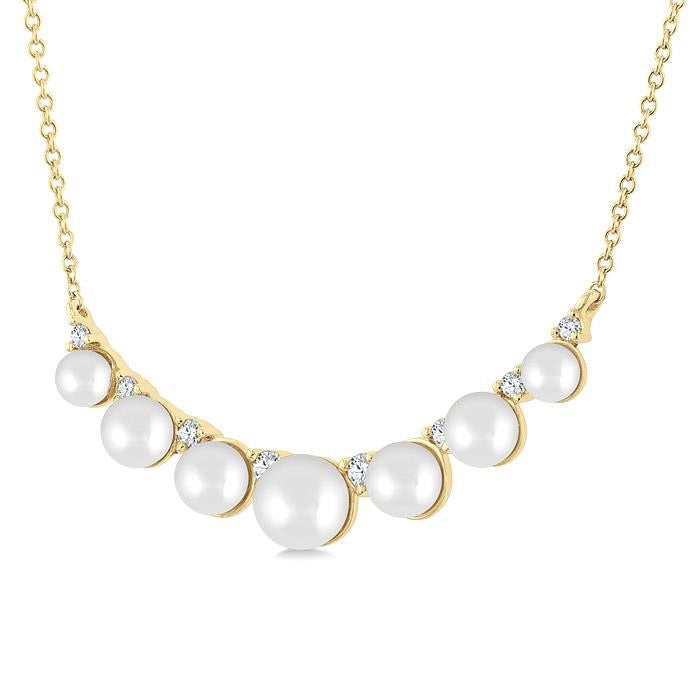 Pearl & Diamond Smile Necklace