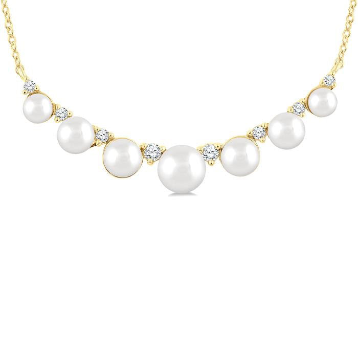 Pearl & Diamond Smile Necklace