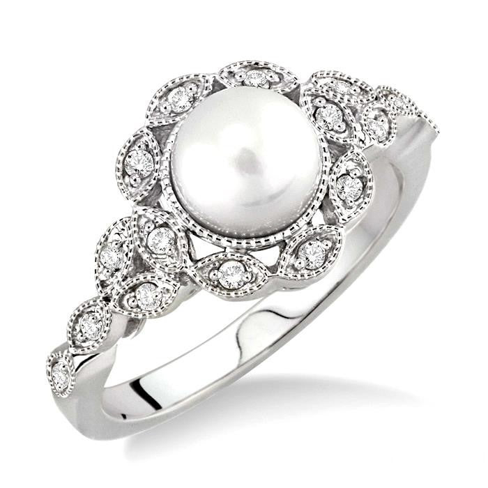 Pearl & Diamond Ring