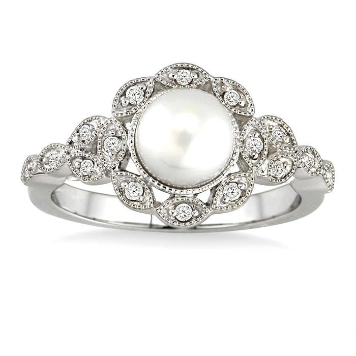 Pearl & Diamond Ring
