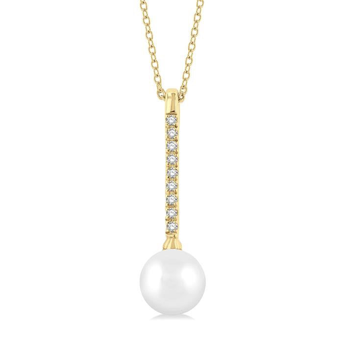 Serenade Vale Pearl & Petite Diamond Fashion Pendant