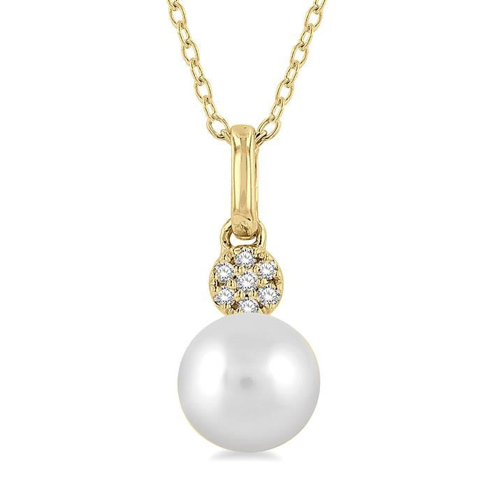 Yvette Yew Pearl & Petite Diamond Fashion Pendant