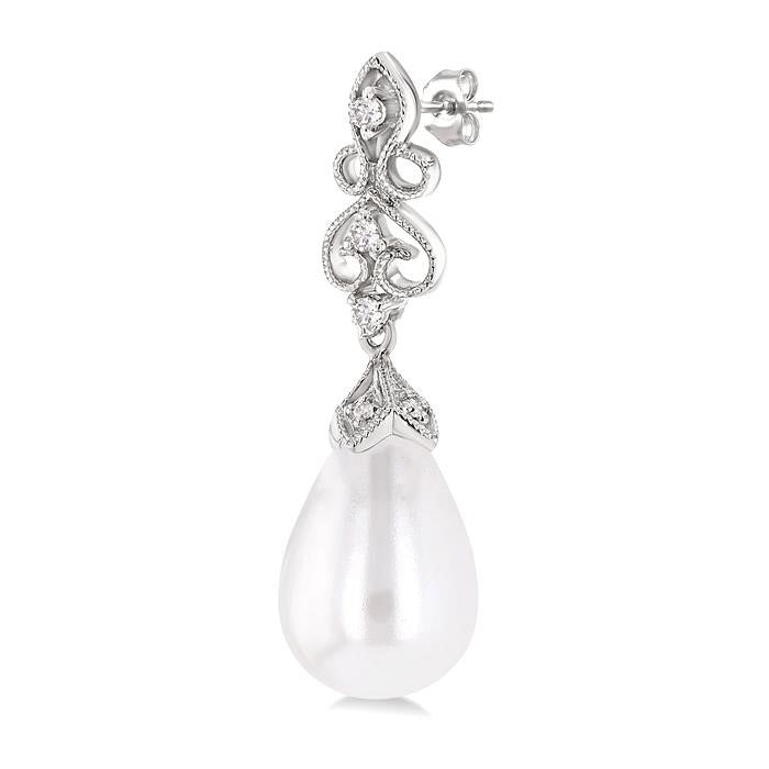 Pearl & Diamond Fashion Earrings