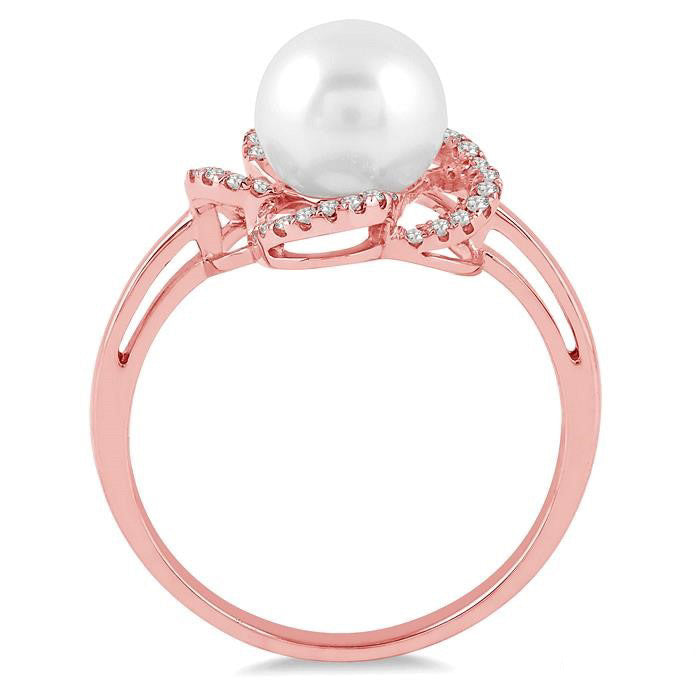 Flower Pearl & Diamond Ring