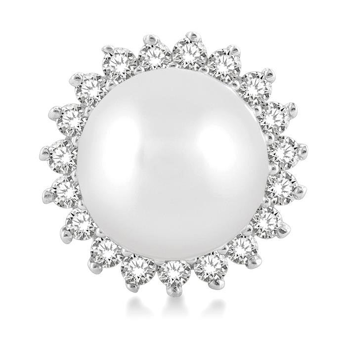 Pearl & Petite Diamond Fashion Earrings