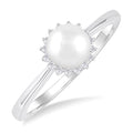 Pearl & Petite Halo Diamond Fashion Ring