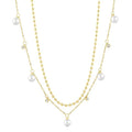 Pearl & Diamond Station Layered Necklace