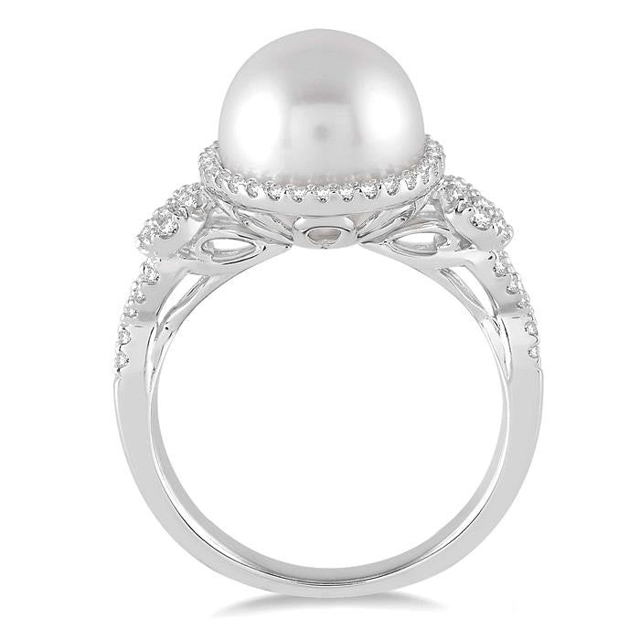 Pearl & Halo Diamond Fashion Ring