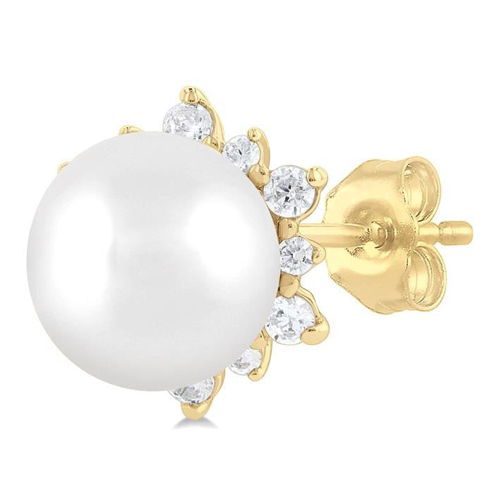 Pearl & Petite Diamond Fashion Earrings