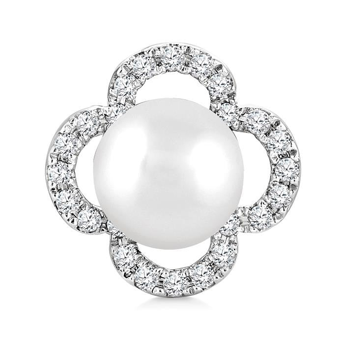 Clover Pearl & Petite Diamond Earrings