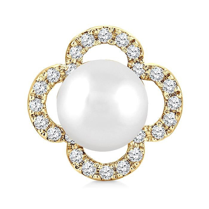 Clover Pearl & Petite Diamond Earrings