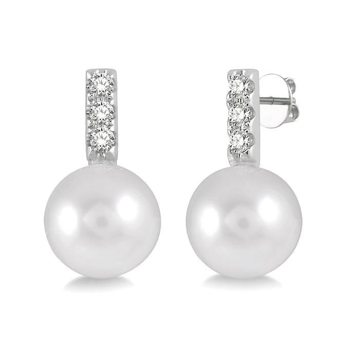 Pearl & Diamond Earrings