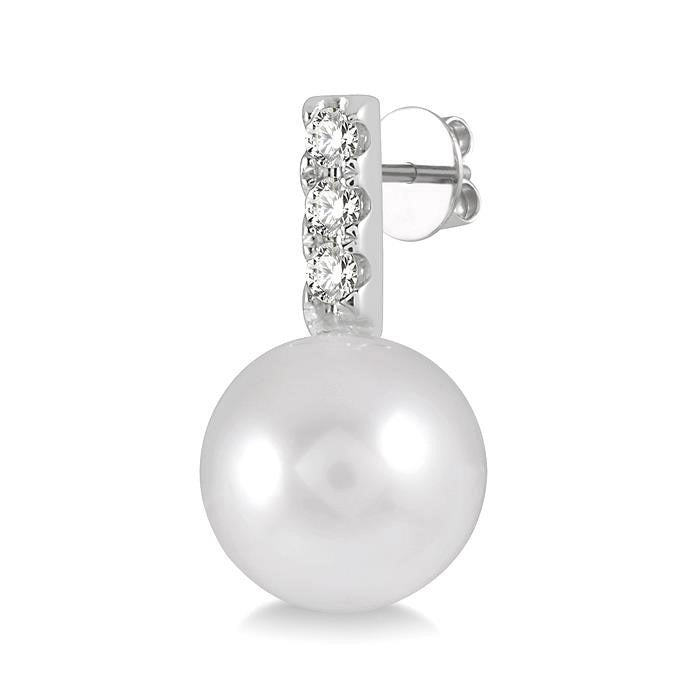 Pearl & Diamond Earrings