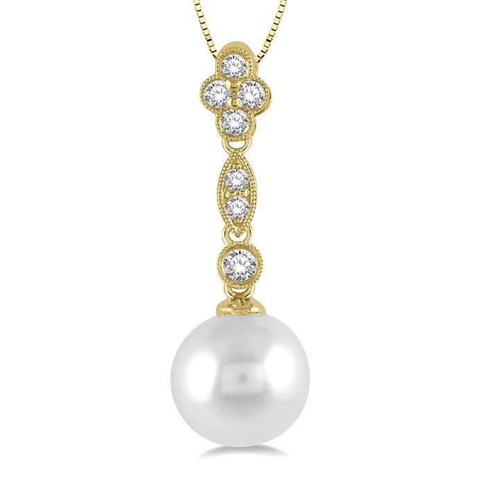 Aurora Pearl & Diamond Fashion Pendant