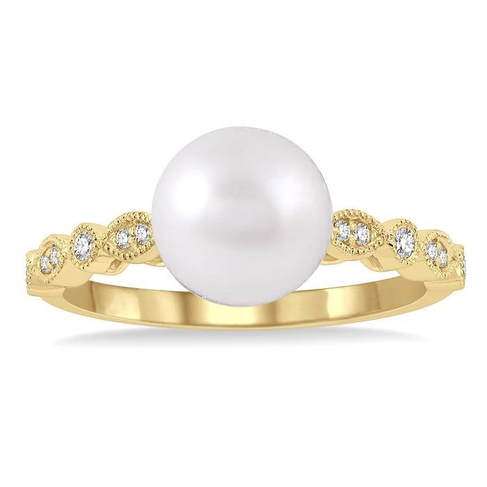 Pearl & Diamond Fashion Ring