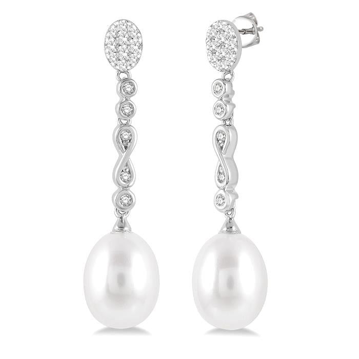 Pearl & Diamond Earrings