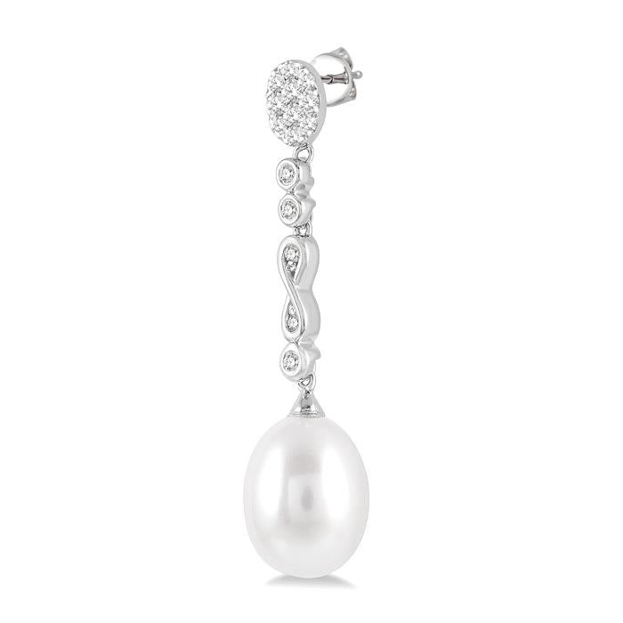 Pearl & Diamond Earrings