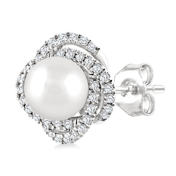 Pearl & Petite Diamond Fashion Earrings