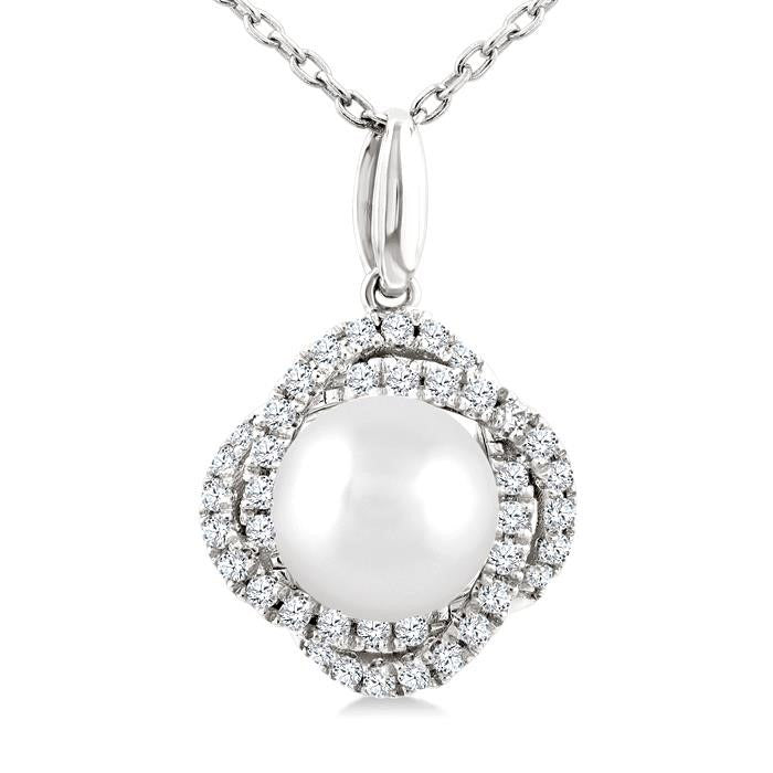 Pearl & Petite Diamond Fashion Pendant