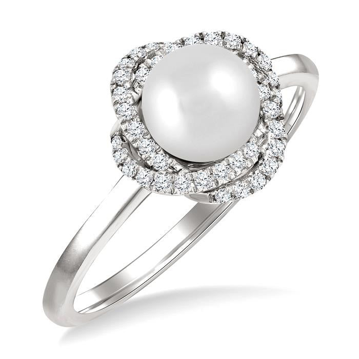 Pearl & Petite Diamond Fashion Ring