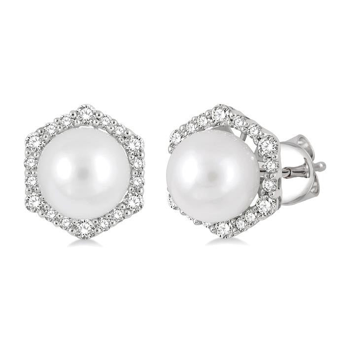 Pearl & Diamond Earrings