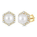 Pearl & Halo Diamond Fashion Earrings