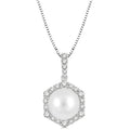 Imperial Nerissa Pearl & Halo Diamond Fashion Pendant
