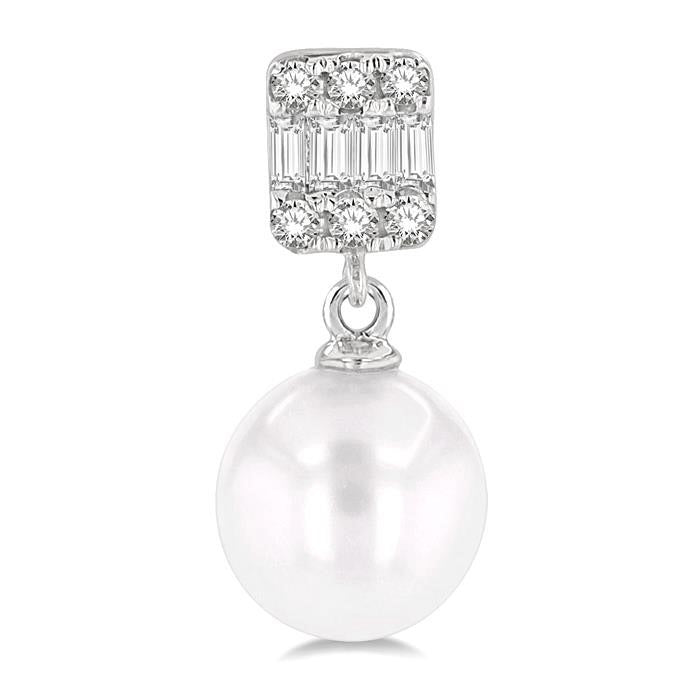 Pearl & Diamond Earrings