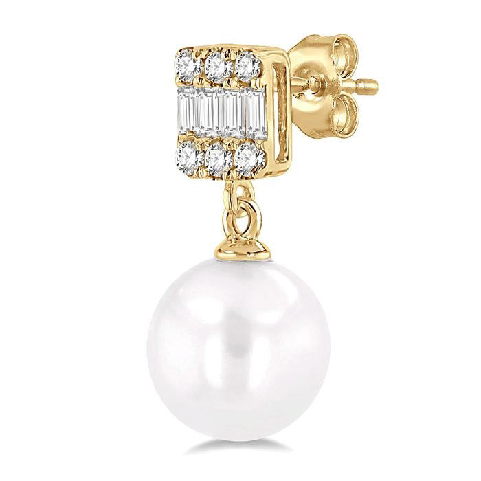 Pearl & Diamond Earrings