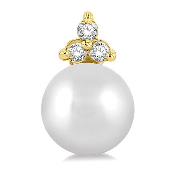 Pearl & Petite Diamond Fashion Earrings