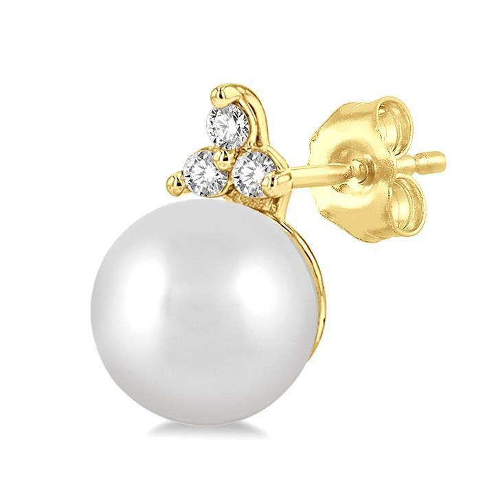 Pearl & Petite Diamond Fashion Earrings