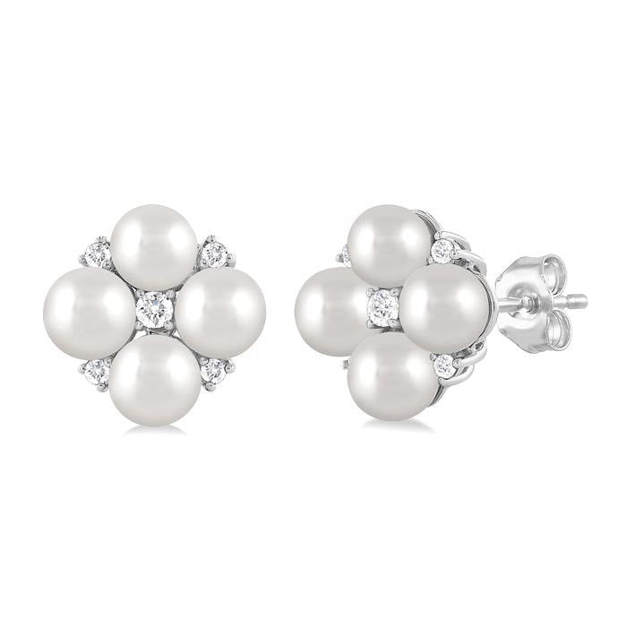 Pearl & Diamond Fashion Earrings