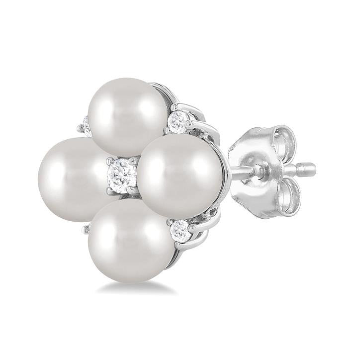 Pearl & Diamond Fashion Earrings