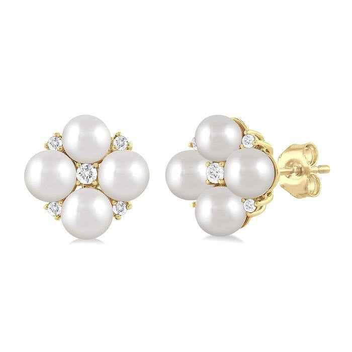 Pearl & Diamond Fashion Earrings